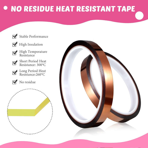 Kosiz 9 Pcs Heat Tape Dispenser Set, 1 Sublimation Tape Dispenser, 2 Heat Resistant Gloves, 6 Multi Size Tapes
