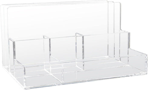 Kantek Acrylic File Sorter, Desk Organizer, 10.5-Inch Wide x 7.5-Inch Deep x 6.7-Inch High, Clear (AD245)