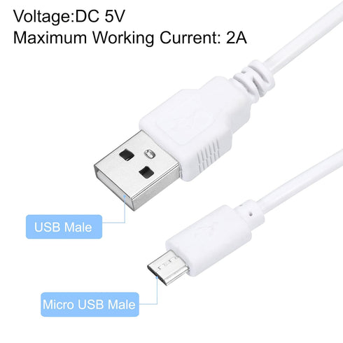 MECCANIXITY USB Cable with 501 ON/Off Switch, USB Male to Micro USB Male Power Cable for LED Desk Lamp