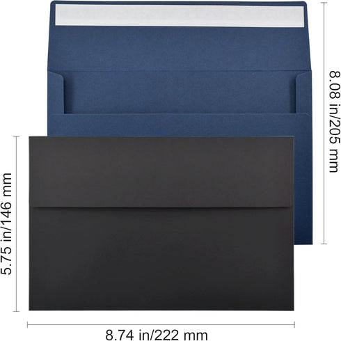 VANRA 150 Pack Colorful A9 Envelopes for Invitations, Bulk 5-3/4 x 8-3/4 for Greeting Cards, Wedding Photos