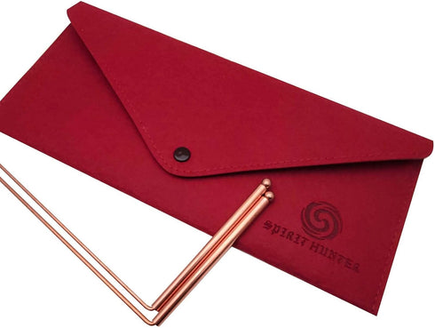 Spirit Hunter 99.9% Copper Dowsing Rod - 2pcs Divining Rods with Bag for Detecting Gold, Water, Ghost Hunting.