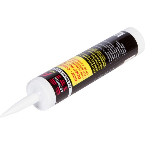 Morris Products Red Fire Stop Caulk, 10.3 Fl. Oz. Tube, Non-Intumescent, Water Resistant, Paintable