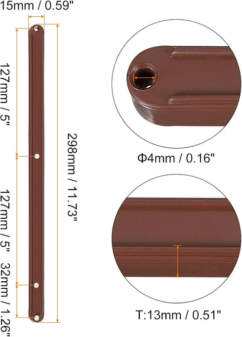 1Set 300mm uxcell Drawer Slides, - Plastic Drawer Rails with Screw, Side Mounted Grooved Guide Rail for Cabinet Drawer