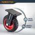 6 Inch Toolbox 1PK (17052) POWERTEC Caster Wheels, Heavy Duty Fixed Plate Casters with Rubber Knobby Tread