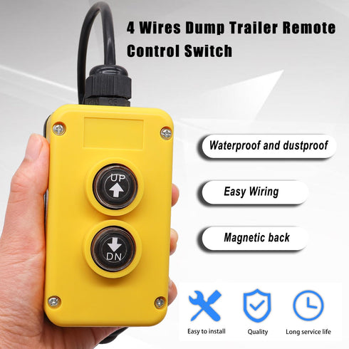 4 12V F-G018-4W Taiss Wire Dump Trailer Remote Control Switch DC - Industrial Pushbutton Up Down Controller for Truck