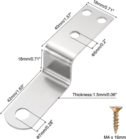 10 0.7 Inch uxcell Pcs Z Shape Corner Bracket, Right Angle Picture Frame Braces Bracket Shelf Brackets Fastener