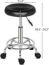 Generic Adjustable Black PU Leather Rolling Stool