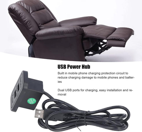 MUNEFE 5V Double USB Charge Station, Sofa Recessed USB Power Hub Wiring Board, Power Outlet Socket for Household
