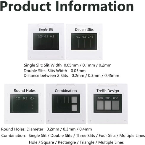 Young's Double-Slit Experiment Single Slit Double Slits Interference Diffraction Grating Sheet Optical Physical