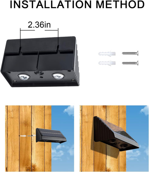 3000K Sign(1Pack, Solar Wall Lights Outdoor Warm White Downlights Waterproof LED Dusk to Dawn Solar Lights for House