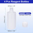 PATIKIL 4 Pcs 1000ml Reagent Bottles, HDPE Small Mouth Round Bottles with Screw Cap for Lab Storage