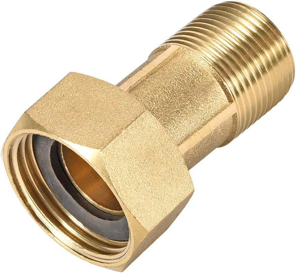 uxcell Brass Pipe Fitting, Hex Nipple, G3/4 Male X G1 Female Threaded Connector, 60mm Length