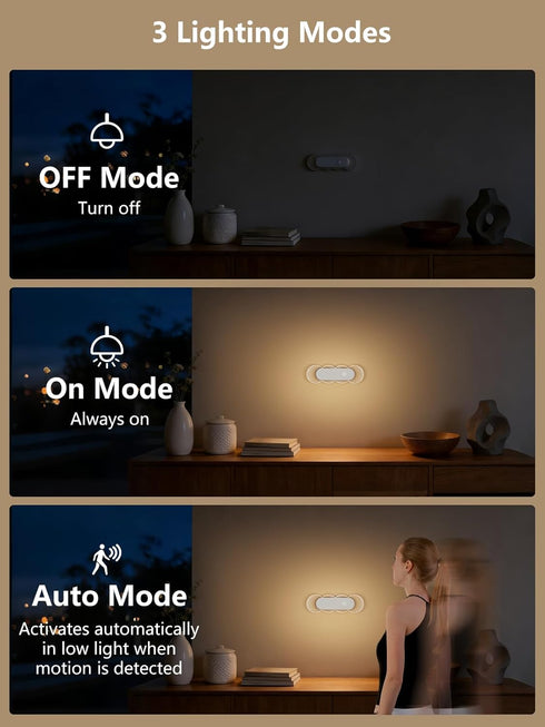 Closet, 2 Pack Kitloo Rechargeable Motion Sensor Night Light, Battery Operated LED Night Light for Kids, Nursery