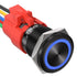 APIELE 19mm Latching Push Button Switch 12V DC with Blue LED/Black Shell, 0.74" 1NO1NC SPDT & Wire Socket Plug