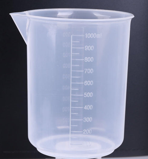 Shapenty Clear Plastic Graduated Measuring Beaker Set - 5 Sizes (50ml, 100ml, 250ml, 500ml, 1000ml), 5PCS