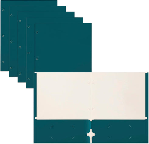 Better Office Products Two Pocket Portfolio Folders, 50-Pack, Teal, Letter Size Paper Folders