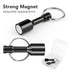 TRYMAG N52 Keychain Magnets, 2 Pack Black Neodymium Pocket Keychain for Testing Brass, Strong Magnetic Holder