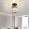 Crystal Ceiling Light Fixture, Modern Semi Flush Mount Chandelier, Black Close to