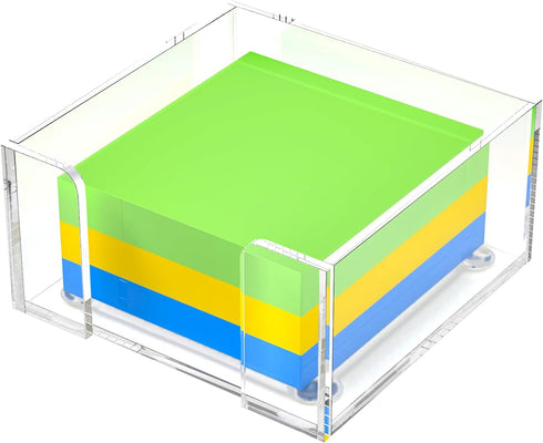 Clear Acrylic Sticky Note Holder - Notepad Holder for 3" x 3" Sticky Note Storage, Classroom and Office Organizer