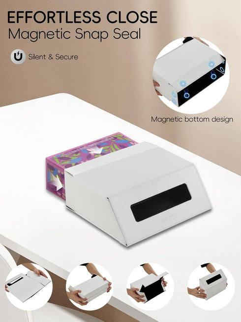 Streamlined Hand Towel Box Cover Holder, No Drill Installation & Damage-Free Adhesive Backing for Wall Mounted
