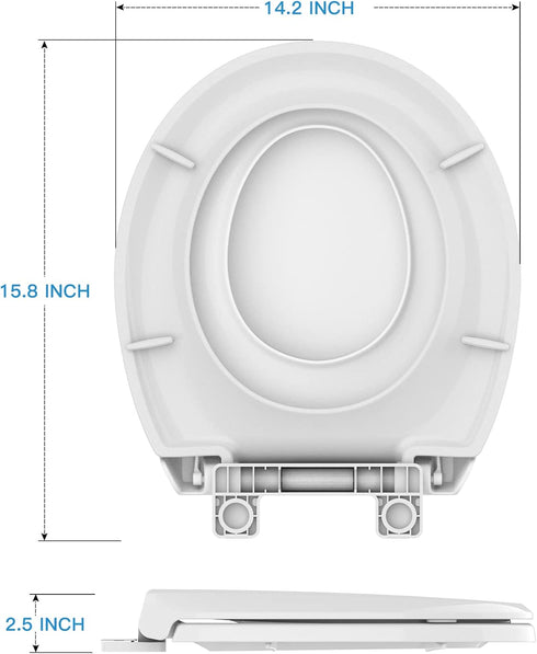 GAOMON 19'' Round Toilet Seat Soft Close with Toddler Seat Built In, Potty Training Toilet Seat Round Fits Both Adult