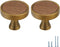 2 Pcs Bronze Walnut Round Drawer knob Zinc Alloy Base pulls Cabinet