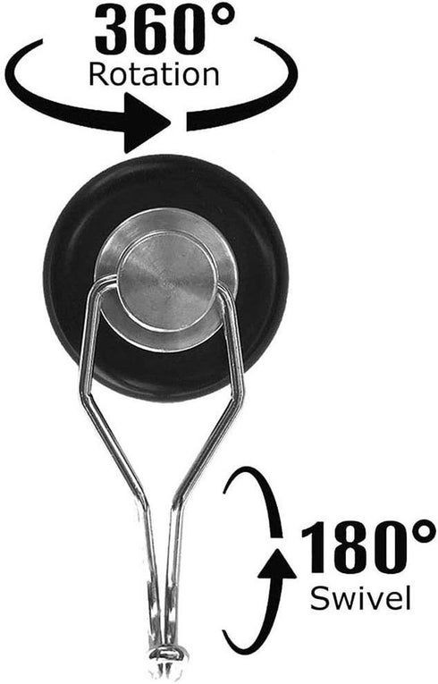 Mavoro Strong Magnetic Hooks Set of 4, Black - Heavy Duty Neodymium 52 Rare Earth Magnets, Up to 65 lbs