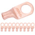 SELTERM 10pcs 8 AWG - 3/8" Stud Battery Lugs, Heavy Duty Wire Lugs, UL Bare Copper Eyelets Electrical Terminal