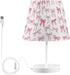 Kcldeci Cute Pink Bows Bedside Table Lamp for Bedroom Farmhouse Lamps for