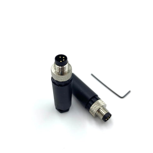 2Pcs M8 4 Pin Male Circular Connector, IP67 Waterproof Field Assembly Sensor A Code Adapter 60V 4A AC/DC