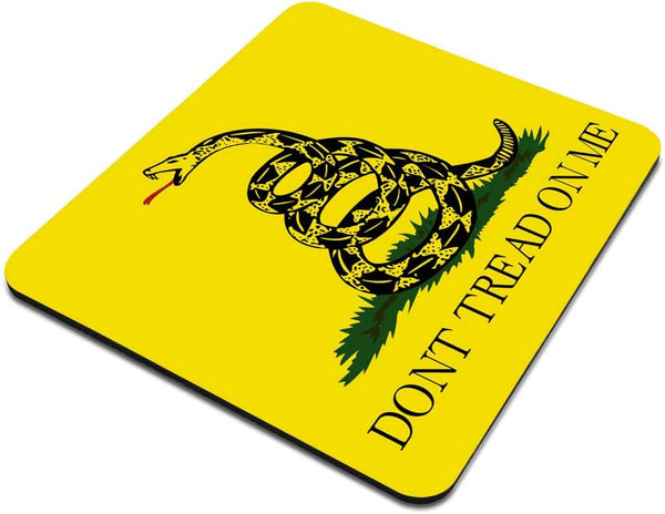 Custom Gaming Mouse Pad - Don't Tread On Me Flag Yellow Rectangle Non-Slip Rubber Mousepad