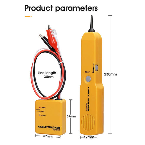 Wire Tracer Tone Generator and Probe Kit - Network Cable Tester, Phone Line Continuity Tracker Tool