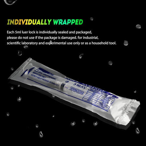 SHAOTONG 5ml Syringe with 22 Gauge 1.2 inch Luer Lock Accessories, Disposable Lab Dispensing Supplies, 20 Pack