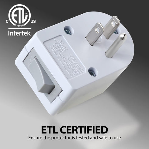 Fosmon ON/Off Switch, Grounded Outlet Switch (4 Pack), 3 Prong Electric Switch Adapter, ETL Listed