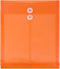 JAM PAPER Bright Orange Plastic Envelopes with Button & String Tie Closure - 12/Pack - 9 3/4 x 11 3/4