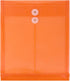 JAM PAPER Bright Orange Plastic Envelopes with Button & String Tie Closure - 12/Pack - 9 3/4 x 11 3/4