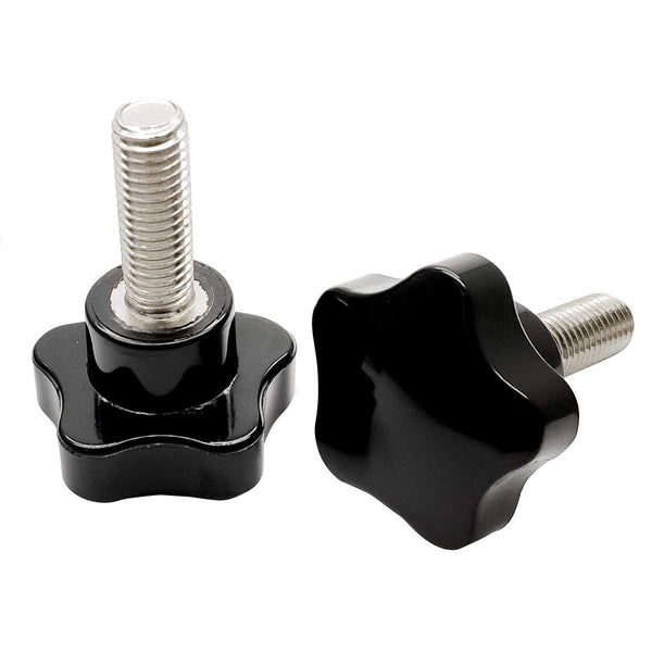 M10 x 25mm Star Shape Screw Knobs - 5-Star Stud Tightening Screw Grip Handheld for Machine Tool, Pack of 5