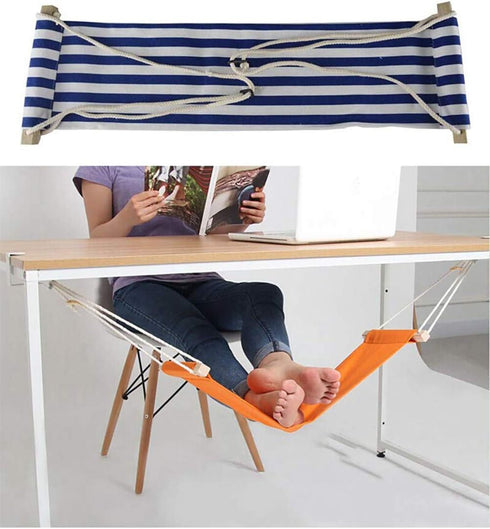 Home-organizer Tech Portable Adjustable Foot Hammock for Corner Desk, Mini Under Desk Foot Rest for Home, Office, Travel
