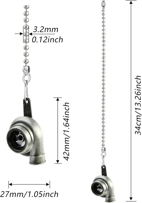 OMYZERO Set, 12Inch Ceiling Fan Pull Chain Turbocharger Fan Pull Chain Extender with Ball Chain Connector, Pull Chains