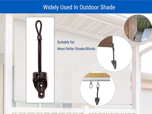 Replacement Parts Brown Bungee Kit, Extra Long/6-Inch Length, Weather Resistance for Coolaroo Roller Shades