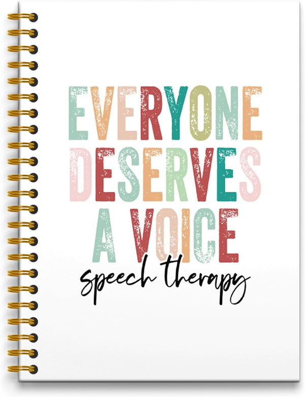 Speech Therapy Spiral Journal Notebook, 5.5×8.3, 160 Pages for Speech Therapists, SLP Gifts, Everyone Deserves a Voice
