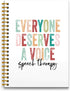 Speech Therapy Spiral Journal Notebook, 5.5×8.3, 160 Pages for Speech Therapists, SLP Gifts, Everyone Deserves a Voice