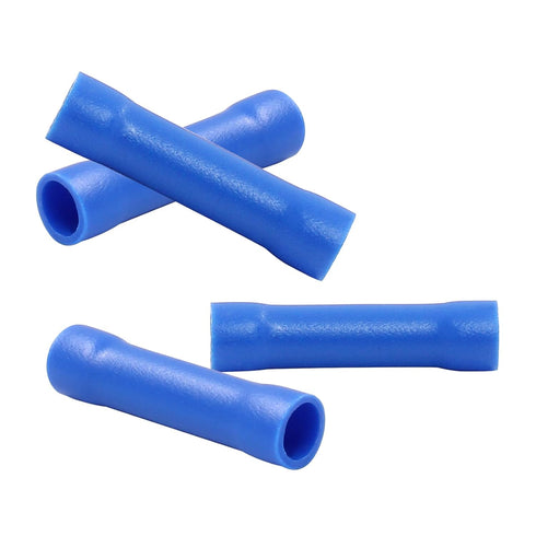 Hordion 120pcs 16-14 AWG Butt Splice Connectors, Blue Crimp Insulated Electrical Wire Terminal Connectors
