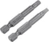 2pcs SQ3 SQ4 Square Screwdriver Bit, 1/4" Hex Shank, 2" Length, Magnetic Security
