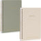 ZICOTO Aesthetic Spiral Notebook Set of 2, Cute Ruled 8x6 Journal/Notebook with Pockets and Lined Pages for School