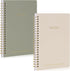 ZICOTO Aesthetic Spiral Notebook Set of 2, Cute Ruled 8x6 Journal/Notebook with Pockets and Lined Pages for School
