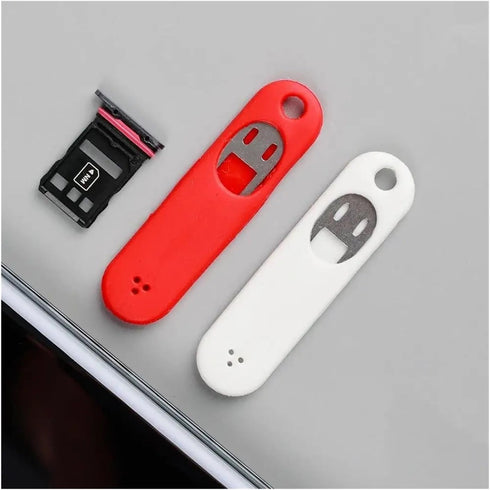 WENLIANG 1/5pcs Pendent(5PCS Anti-Lost Sim Card Eject Pin Needle With Storage Case Mobile Phone SIM Protector Holder