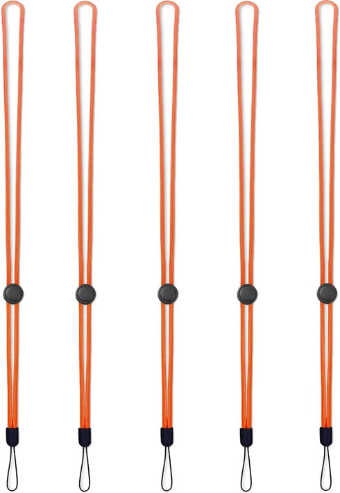 YOUOWO 5 Pack Orange Adjustable Lanyards - Neck Strap for Keys, Pen, Phone, ID Badges, USB Sticks, Whistles