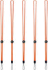 YOUOWO 5 Pack Orange Adjustable Lanyards - Neck Strap for Keys, Pen, Phone, ID Badges, USB Sticks, Whistles