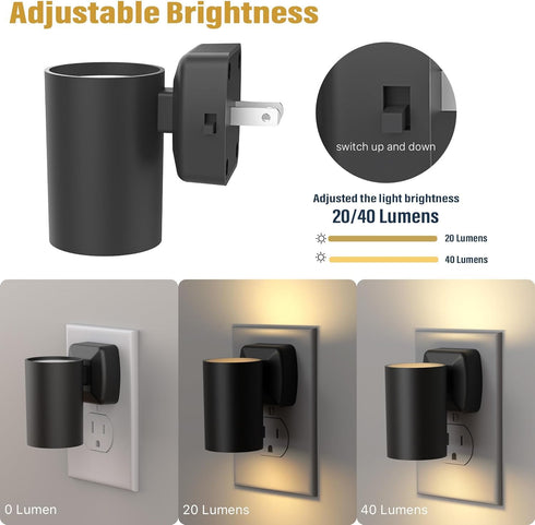 2700K Dimmable (2 Pack) Night Lights Plug into Wall: ETL Certified Soft White Dusk to Dawn Sensor LED Plug in Night